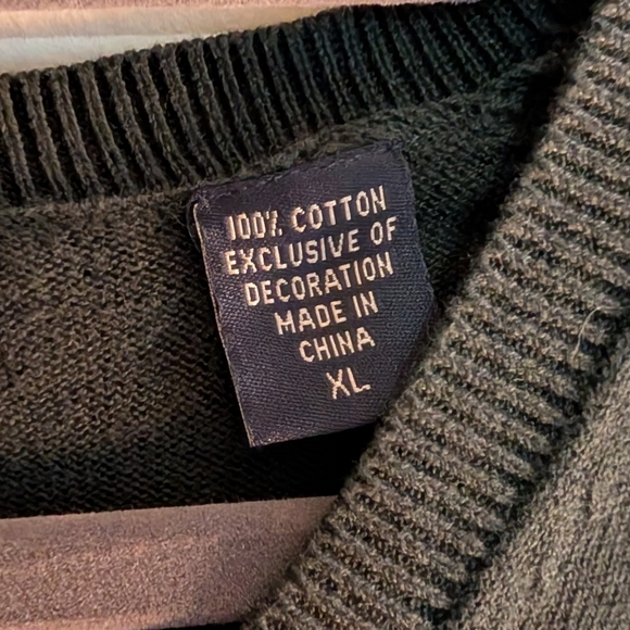 Men's Black V-Neck Sweater - Picture 3 of 5